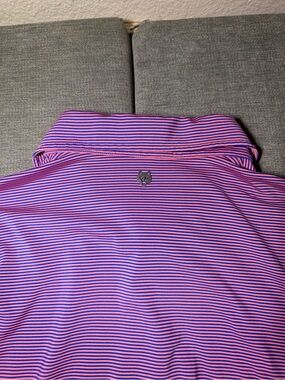 Greyson Clothiers Mens XL Pink Purple Striped Cowboys Golf Club Polo Shirt